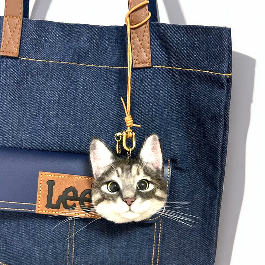 Personalized 3D Wool Felt Pet Portrait – Bag Charm Custom