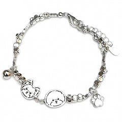 Personalized Silver Pet Portrait Bracelet – Custom Engraved Jewelry