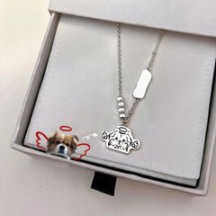 Custom Pet Portrait Sterling Silver Necklace