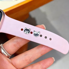 Custom Pet Portrait Silver Watch Charm – Hand-Engraved Detail