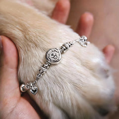 Personalized Silver Pet Portrait Bracelet – Custom Engraved Jewelry
