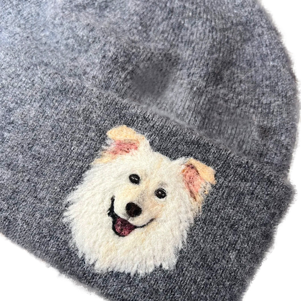 Personalized Pet Portrait Beanie – Custom Embroidered Knit Hat