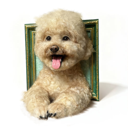 Personalized 3D Wool Felt Pet Portrait – Handcrafted Keepsake Art