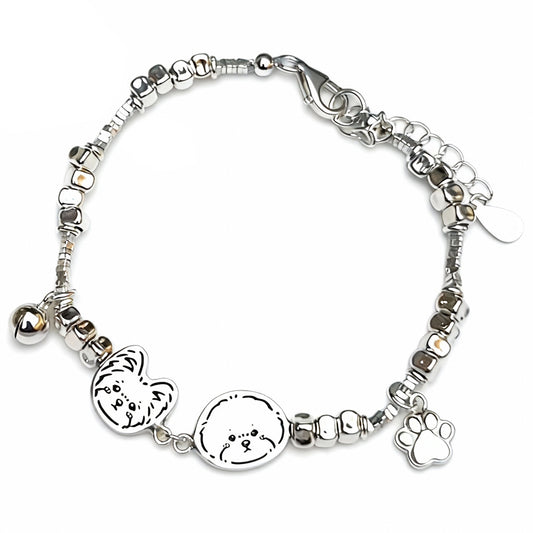 Personalized Silver Pet Portrait Bracelet – Custom Engraved Jewelry