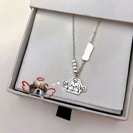 Custom Pet Portrait Sterling Silver Necklace