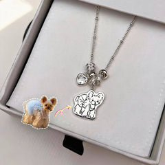 Custom Pet Portrait Sterling Silver Necklace