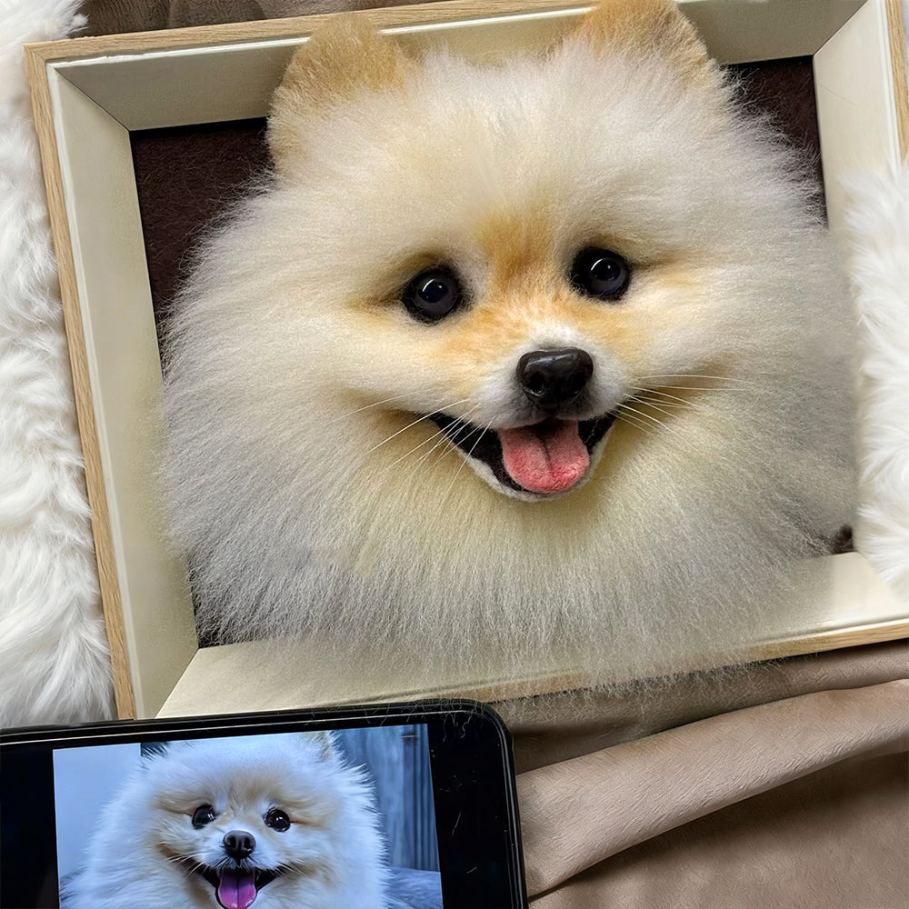 Personalized 3D Wool Felt Pet Portrait – Handcrafted Keepsake Art