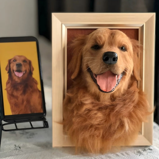 Personalized 3D Wool Felt Pet Portrait – Handcrafted Keepsake