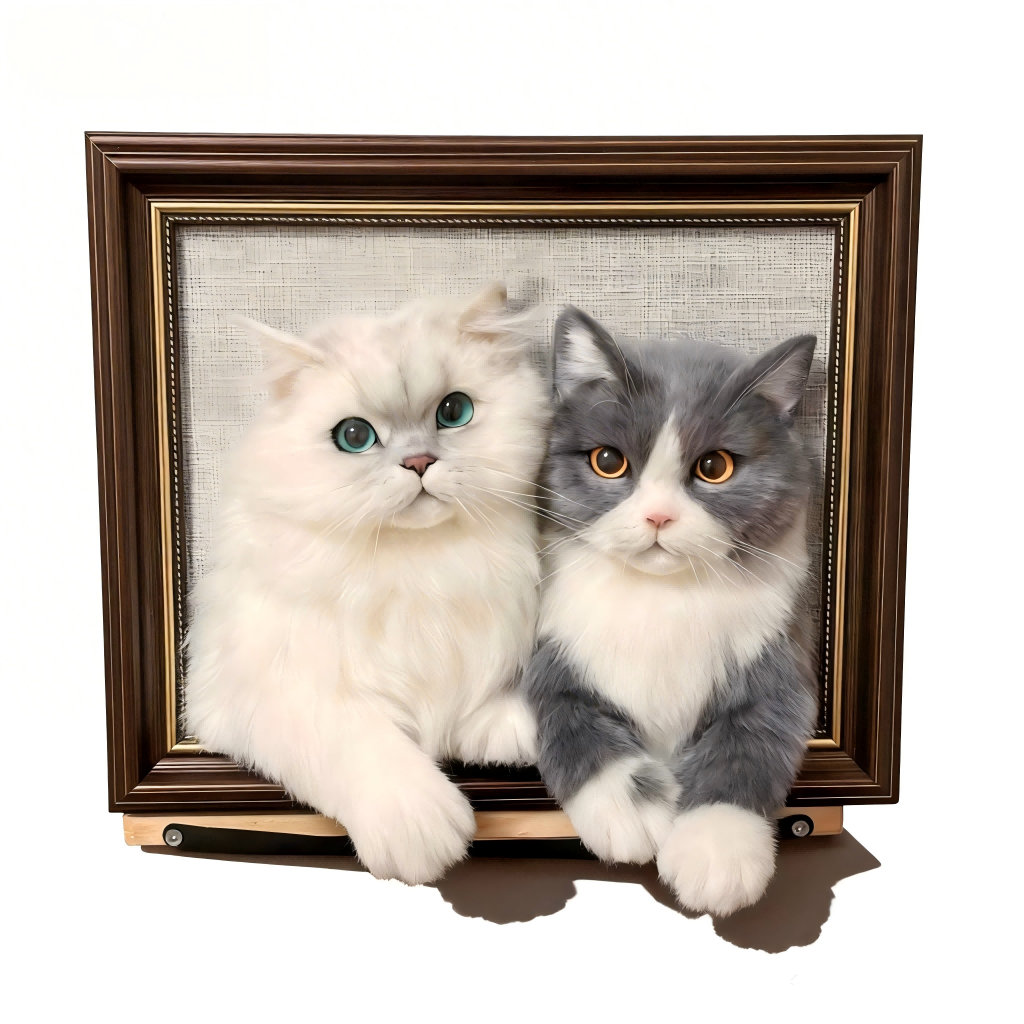 Personalized 3D Wool Felt Pet Portrait – Handcrafted Keepsake Art